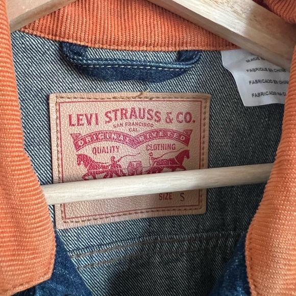 Levi’s Orange & Blue Corduroy Denim Jean Jacket - Picture 5 of 5